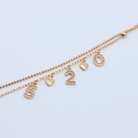 Rose Gold Bracelet with 2025 Charms, XPBL0688 - Picture 4 of 12